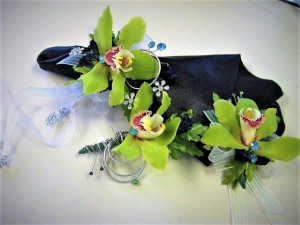 Cymbidium Orchid Corsage, Bout & Hair Comb 