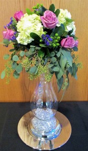 Large Lighted Vase with Flowers