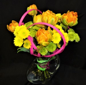 Trendy Bright Bouquet with Cane Wrap